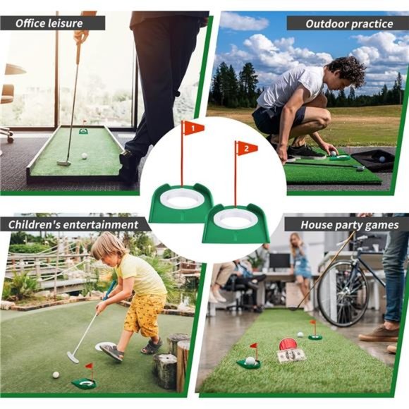 6 Pcs Golf Practice Putting Cup Golf Training Putters Putting Green with Flag - Picture 7 of 7